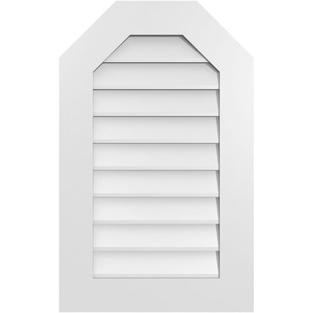 Ekena Millwork Octagonal Top Surface Mount PVC Gable Vent w/ 3-1/2"W x 1"P Standard Frame, 20"W x 32"H GVPOT20X3201SN